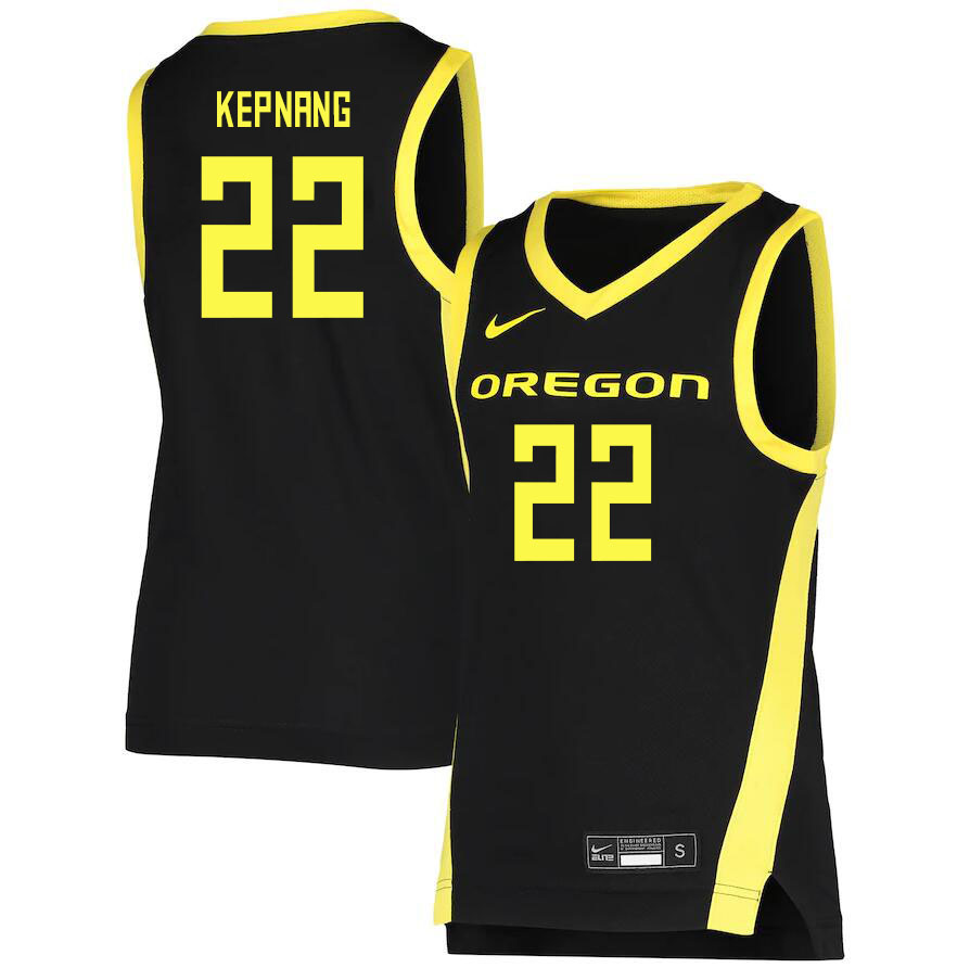 Men #22 Franck Kepnang Oregon Ducks College Basketball Jerseys Sale-Black